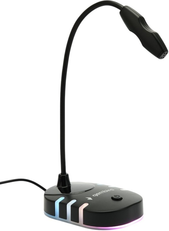 Микрофон Gembird M-05RGB настольный конденсаторный, подсветка RGB, черный