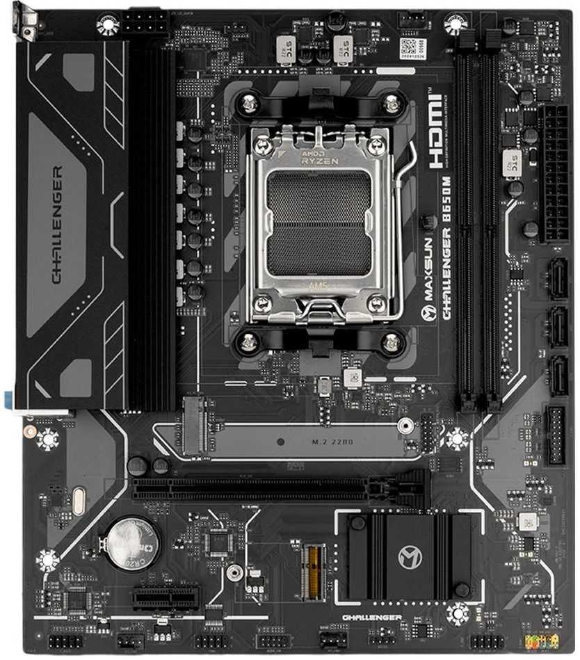 

Материнская плата mATX MAXSUN MS-Challenger B650M V2 6940709661659 (AM5, AMD B650, 2*DDR5, PCIe, M.2, 6*USB 3.2, 4*USB 2.0, 3*SATA, DP, HDMI), MS-Challenger B650M V2
