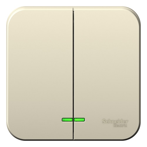 

Выключатель Schneider Electric BLNVA105102 2-клавишный с подсветкой, 10А, 250B Молочный наруж, BLNVA105102