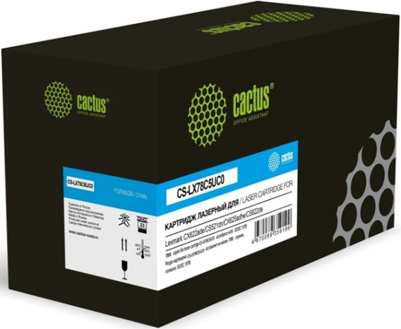 Изображение товара Картридж Cactus CS-LX78C5UC0 лазерный голубой для Lexmark 7000 страниц
