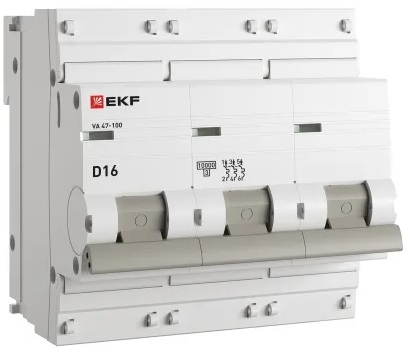 

Автоматический выключатель EKF mcb47100-3-16D-pro 3P 16А (D) 10kA ВА 47-100 PROxima, mcb47100-3-16D-pro