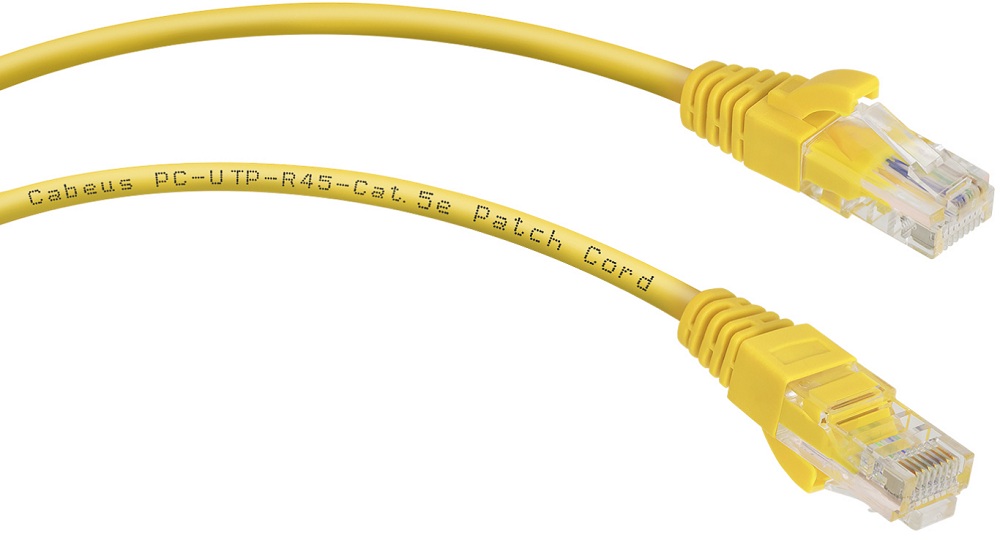

Кабель патч-корд U/UTP 5e кат. 1м. Cabeus PC-UTP-RJ45-Cat.5e-1m-YL неэкранированный, желтый, PC-UTP-RJ45-Cat.5e-1m-YL