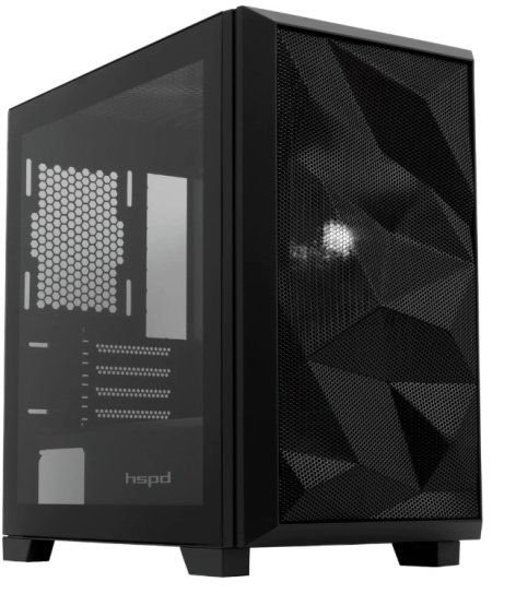 Изображение товара Компьютерный корпус HSPD M340-TGBK для mATX и mITX черный