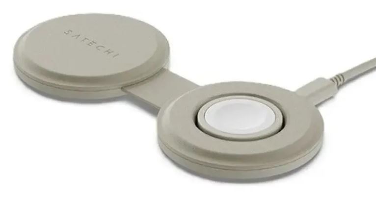 

Зарядное устройство беспроводное Satechi ST-QTG21W Qi2 OntheGo 2-in-1, песочный, ST-QTG21W