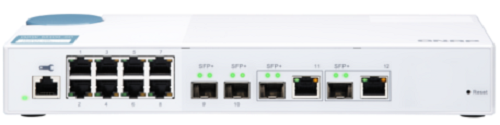 

Коммутатор управляемый QNAP QSW-M408-2C 10 Гбит/с c 4 х SFP+ из которых 2 совмещены с RJ-45, 8 х 1 Гбит/с RJ-45, пропускная способность до 96 Гбит/с,, QSW-M408-2C