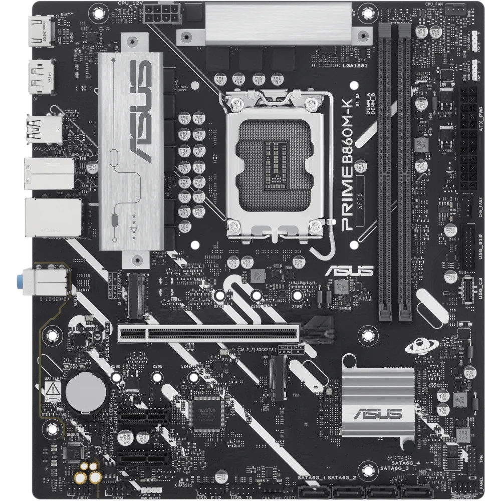 

Материнская плата mATX ASUS PRIME B860M-K (LGA1851, B860, 2*DDR5, 4*SATA, 2*M.2, 3*USB 3.2, 3*USB 2.0, PCIe, 2*DP, HDMI), PRIME B860M-K