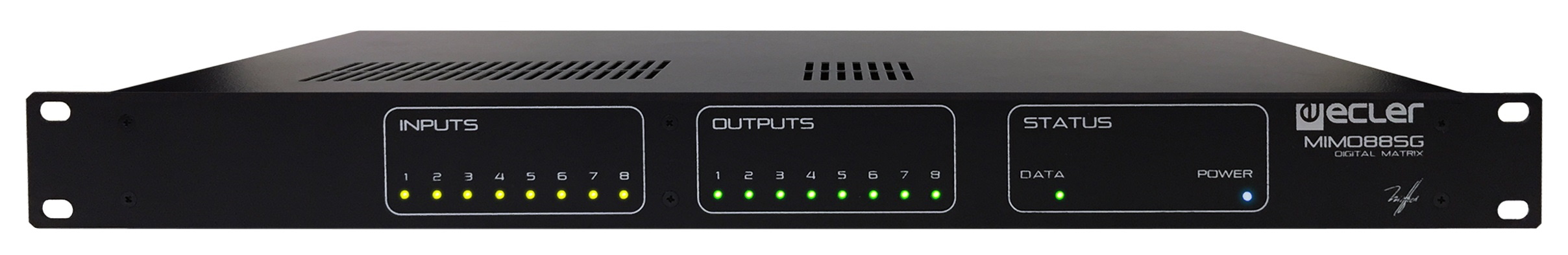 

Матрица Ecler MIMO88SG цифровая аудиосигналов, DSP-аудиопроцессор серии MIMO, 8х8 входов/выходов, MIMO88SG
