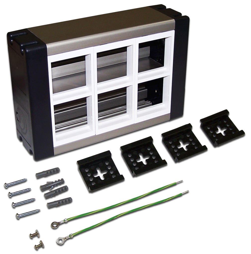 

Блок Lanmaster LAN-WA-WBK2-F45/6 настенный, сдвоенный, на 6 модулей Mosaic 45x45, LAN-WA-WBK2-F45/6