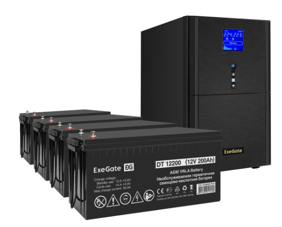 

Комплект Exegate SineTower SZ-3000.LCD.AVR.3SH.1C13.RJ.USB EX296880RUS ИБП EX295990RUS + батарея 200Aч EX282991RUS 4шт (инвертор, синус, для котла) 30, SineTower SZ-3000.LCD.AVR.3SH.1C13.RJ.USB