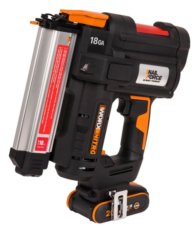 

Пистолет Worx WX842 аккумуляторный гвоздезабивной, 20В, 2Ач х1, ЗУ, сумка, WX842