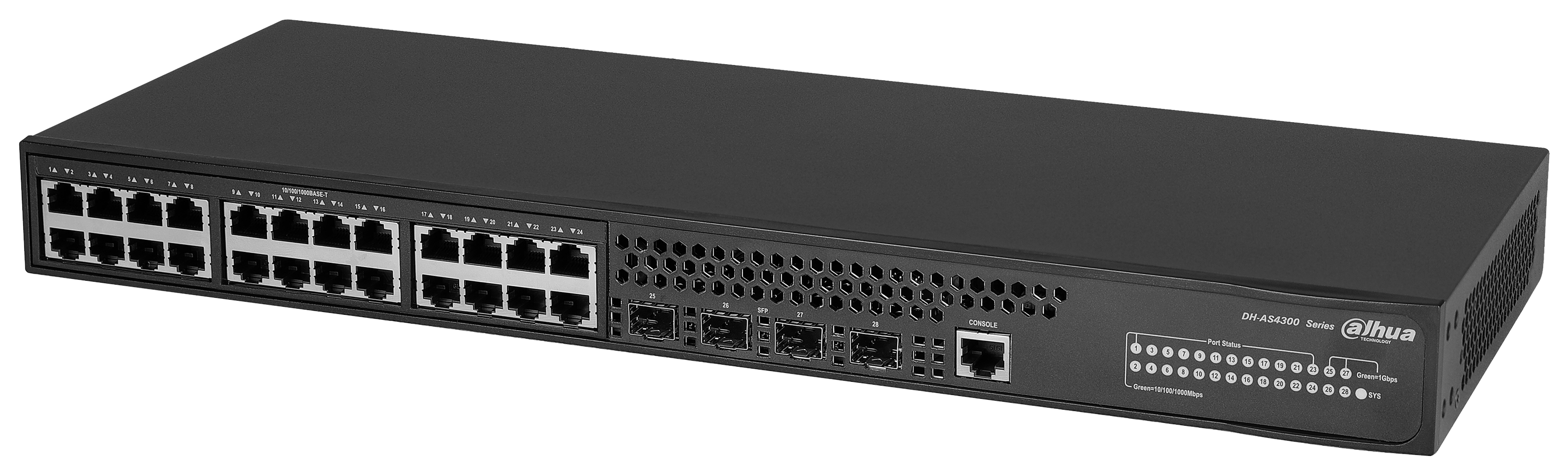 

Коммутатор управляемый Dahua DH-AS4300-24GT4GF 28-портовый, уровень L2+, DH-AS4300-24GT4GF