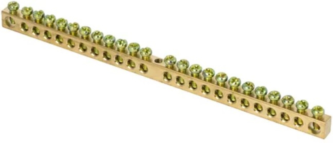 

Шина EKF sn0-63-24 PEN "ноль-земля" (6x9мм) 24 отв. латунь крепеж по центру, sn0-63-24