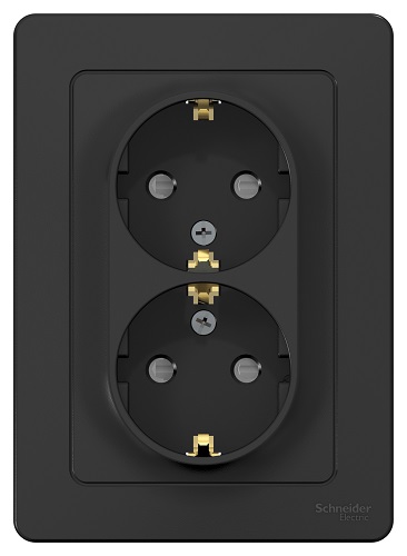 

Розетка Schneider Electric BLNRS001126 2-ая с/з со шторками, 16А, 250В Антрацит внутр, BLNRS001126