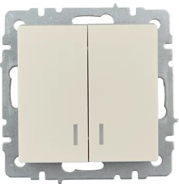 

Выключатель IEK BR-V20-1-10-K10 2-кл. СП BRITE ВС10-2-1-БрКр 10А с инд. бежевый, BR-V20-1-10-K10