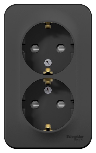 

Розетка Schneider Electric BLNRA011206 2-ая с/з со шторками, 16А, 250В Антрацит наруж, BLNRA011206