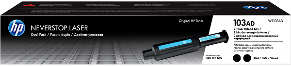 

Заправочный комплект HP 103AD W1103AD черный x 2уп. (5000стр.) для HP Neverstop Laser, 103AD