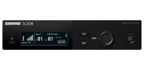 

Приемник Shure SLXD4E=-H56 цифровой одноканальный, частота UHF 518-562 МГц, SLXD4E=-H56