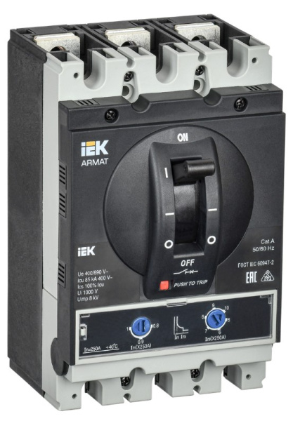 Изображение товара Автоматический выключатель IEK AR-MCCB-3H-085-0250A-ATUC 250А литой корпус серия ARMAT
