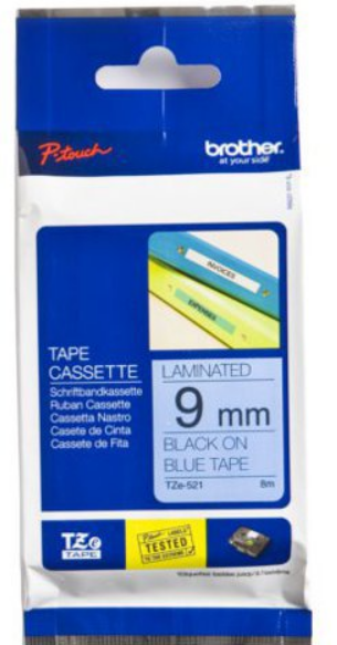

Наклейка Brother TZE521 Наклейка ламинированная TZ-E521 (9 мм черн/син, TZ-521), TZE521