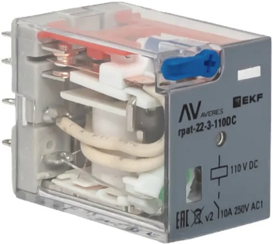 

Реле промежуточное EKF rpat-22-3-110DC с кнопкой и мех. индикацией RPAt 22/3 10A 110В DC, rpat-22-3-110DC