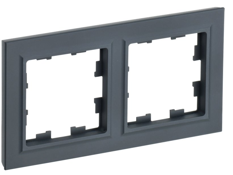 

Рамка двойная IEK BR-M22-K53 BRITE РУ-2-БрГ Графит, BR-M22-K53