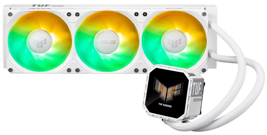 

Система охлаждения жидкостная ASUS TUF GAMING LC III 360 ARGB LCD WHT LGA115x/1200/1700/1851/AM4/AM5 (3*120mm, 650-2600rpm, 90.78CFM, 37.4dBa), TUF GAMING LC III 360 ARGB LCD WHT