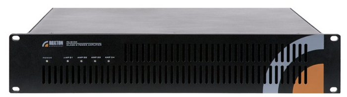 

Усилитель Roxton PA-8450 цифровой мощности кл. D; 4 канала по 500вт, 40...20000 Гц, 100 В, AC220V/DC24V, 2U, PA-8450