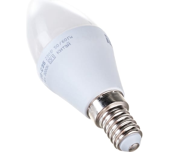 

Лампа светодиодная IEK LLE-C35-5-230-30-E14 ECO C35 5Вт свеча 3000К тепл. бел. E14 450лм 230-240В, LLE-C35-5-230-30-E14