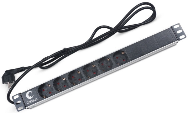 Изображение товара Блок розеток Cabeus PDU-6P-2EU для телекоммуникационных шкафов