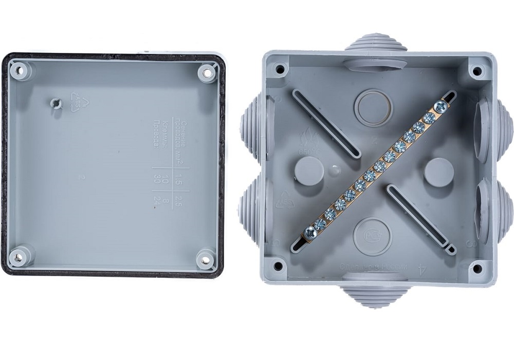 

Коробка уравнивания потенциалов Промрукав 40-0300-У для открытой установки, 100х100х50, 40-0300-У