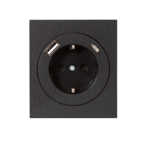 фото Розетка с заземлением с 2 USB  KRANZ KR-78-0704-5 в Омске