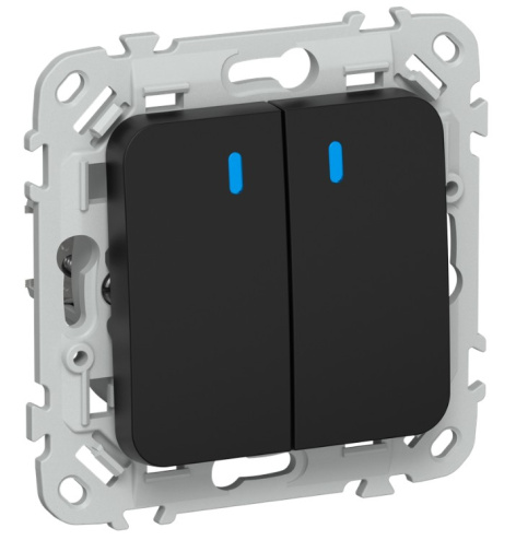 Изображение товара Выключатель двухклавишный с подсветкой IEK FI-V20-1-10-1-K02