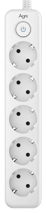 

Сетевой фильтр AGNI TP-FD5E-2m-white 5 розеток, 16А, 4000Вт, 220-250В, 2 м, 3x1,5mm2, белый, TP-FD5E-2m-white