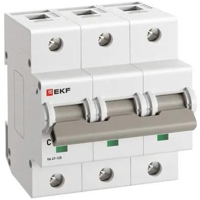Изображение товара Автоматический выключатель EKF mcb47125-3-10C 3 полюса 10 А 400 В монтаж модульный