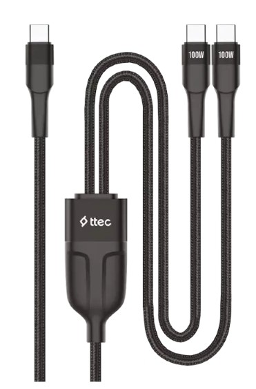 

Кабель TTEC 2DK55S AlumiCable Duo USB-C To 2* USB-C Fast Charge 100W Cable. Длина: 150см. Цвет: черный, 2DK55S