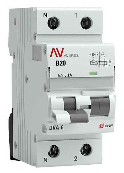 фото Автомат дифференциальный EKF rcbo6-1pn-20B-100-ac-av в Красноярске