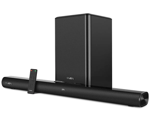 

Саундбар Sven SB-2200D SV-020811 черный (300Вт, DD, BT, HDMI, ПДУ, Optical, USB, дисплей, беспроводной сабвуфер), SB-2200D