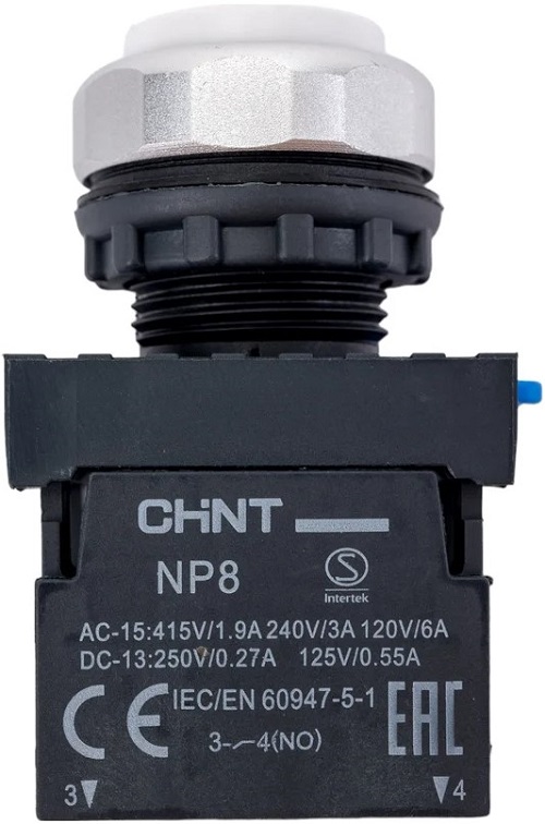 

Переключатель на 3 положения с фиксацией CHINT 667185 NP8-20Y/31, с ключом, 2НО, IP65 (R), 667185