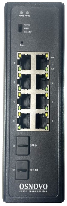 

Коммутатор управляемый OSNOVO SW-80802-IM(port 90W,360W), SW-80802-IM(port 90W,360W)