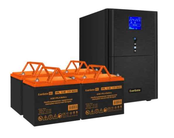 Изображение товара Комплект Exegate SineTower SZ-3000 Line-Interactive 3000 ВА ИБП Tower