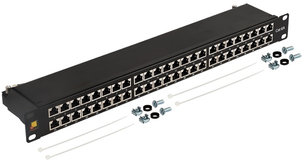 

Патч-панель Lanmaster LAN-PPC48S6A 19" высокой плотности, 48 портов RJ45, экранированная, кат.6A, 1U, LAN-PPC48S6A