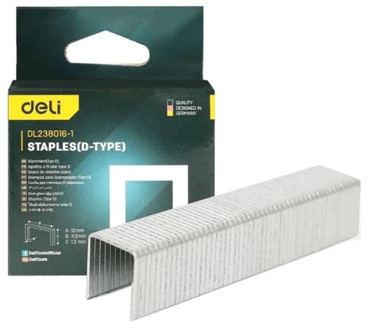 Изображение товара Deli DL238016-1 Набор скоб 1000 шт прочные скобы для долговечного использования