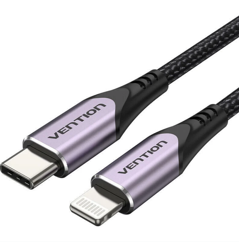 

Кабель интерфейсный Vention TACVF USB 2.0 CM/Lightning 8M для iPad/iPhone - 1м. фиолетовый, TACVF