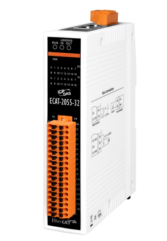 

Модуль ICP DAS ECAT-2055-32 EtherCAT Slave I/O Module with Isolated 16-ch DO and 16-ch DI (RoHS), ECAT-2055-32