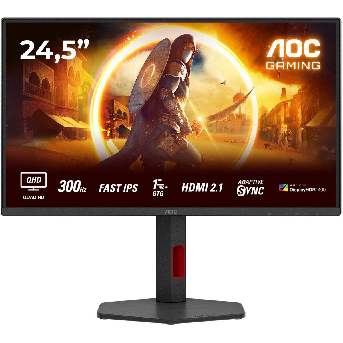 

Монитор 25" AOC Q25G4SR Black (IPS, 2560x1440, 300Hz, 0.3 ms, 178°/178°, 450 cd/m, 1000:1, 2*HDMI, DP), Q25G4SR