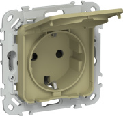 фото Розетка с заземлением  IEK FI-R16-16-1-44-K26