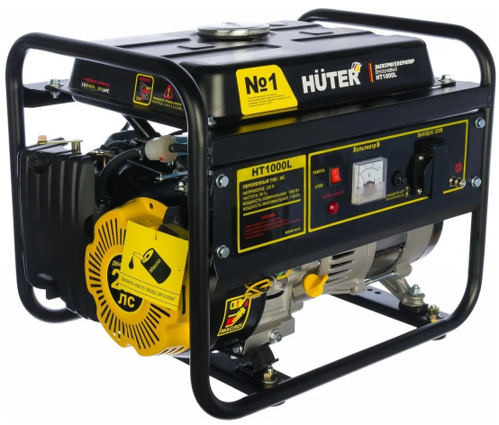 Изображение товара Генератор Huter HT1000L бензиновый портативный 1 кВт 4-тактный