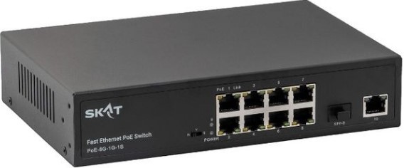 

Коммутатор Бастион SKAT PoE-8G-1G-1S 8GE PoE, 1GE, 1GE SFP; бюджет PoE 150Вт; IEEE802.3af/at/(bt), SKAT PoE-8G-1G-1S