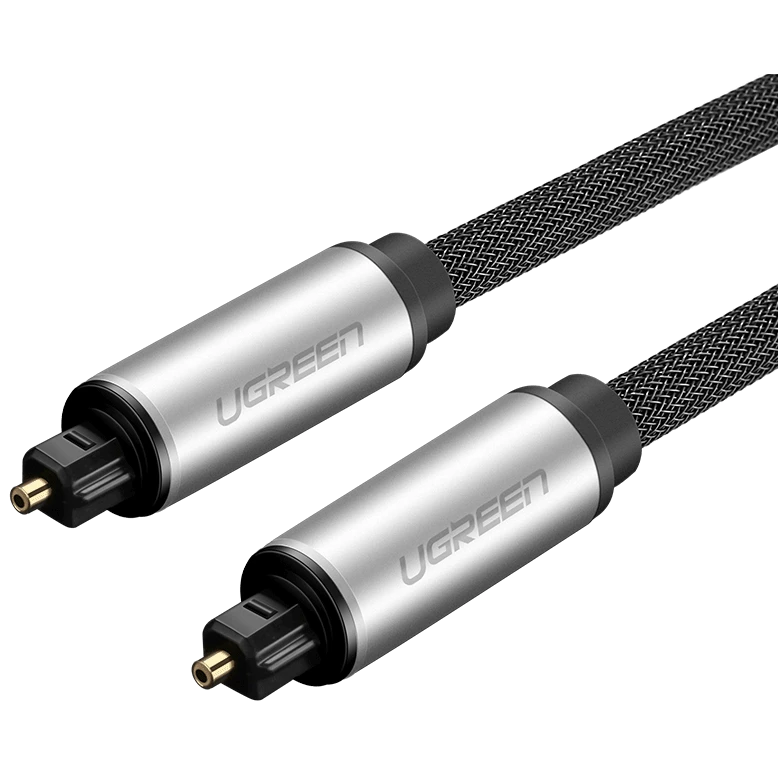 

Кабель аудио UGREEN AV108 10542_ Toslink Optical, 1.5м, серебристо-черный, AV108