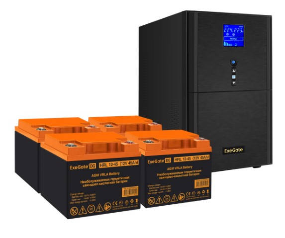 

Комплект Exegate SineTower SZ-3000.LCD.AVR.3SH.1C13.RJ.USB EX296864RUS ИБП EX295990RUS + батарея 45Aч EX285666RUS 4шт (инвертор, синус, для котла) 300, SineTower SZ-3000.LCD.AVR.3SH.1C13.RJ.USB